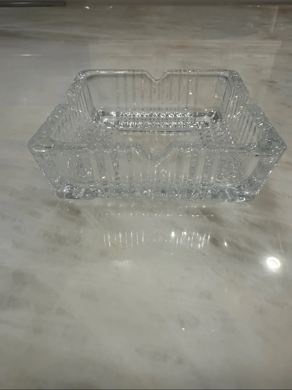 Clear Glass Square Ashtray